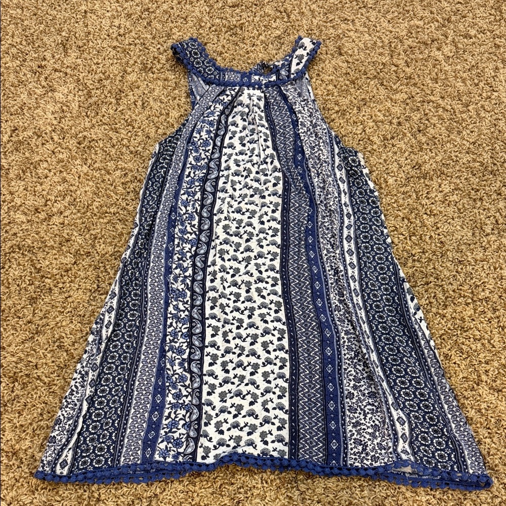 Altar’d State blue and white trapeze dress in medium